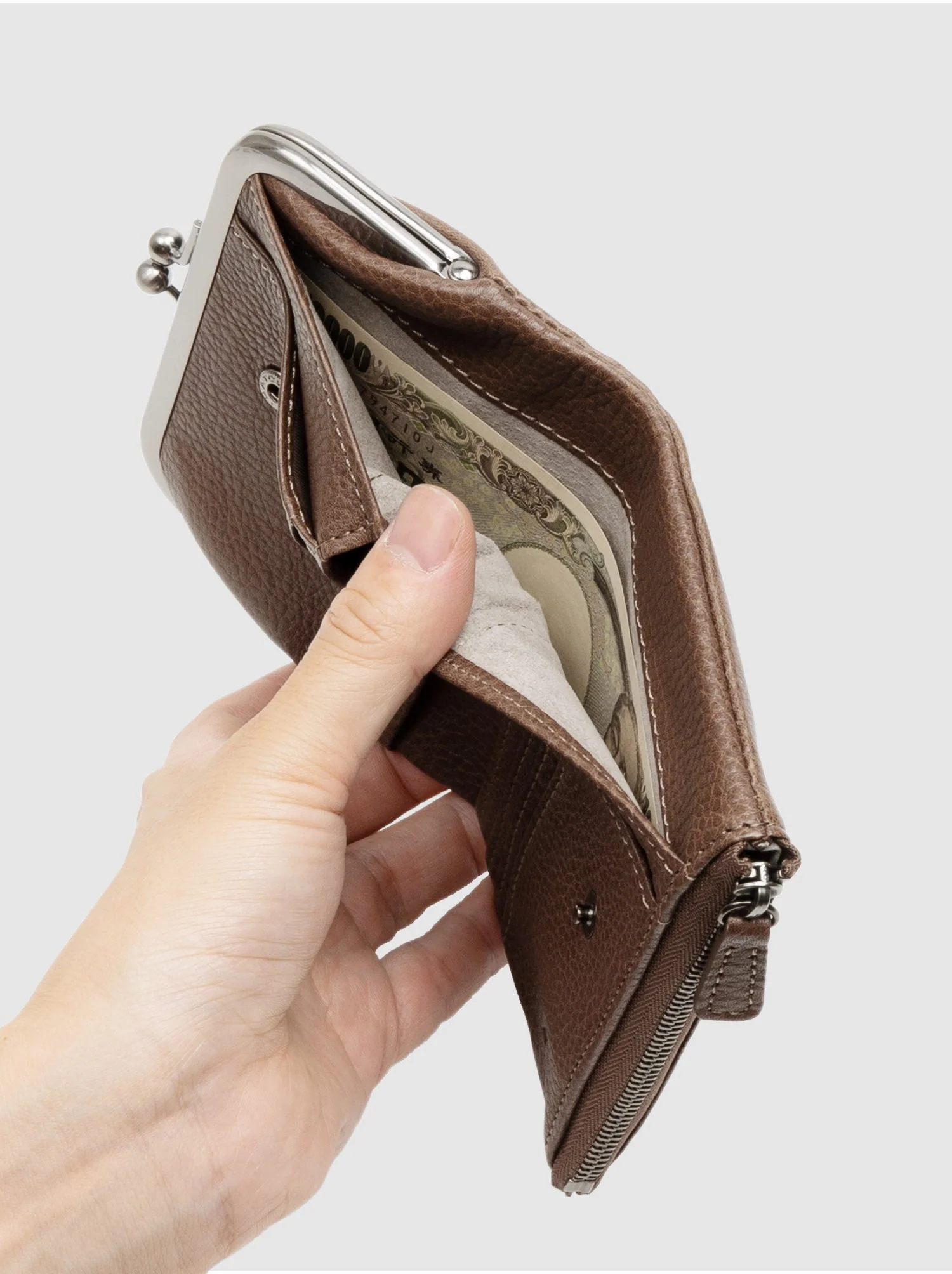 【数量限定色】トーンオイルヌメ がま口ポケット財布 - Image 13